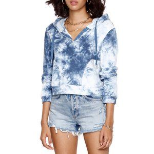 Heartloom Katia Indigo Blue Tie Dye Cropped Hoodie S